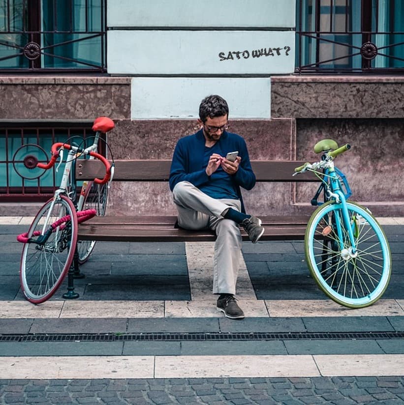 A man sitting on a bench