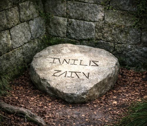 Stone puzzle clue hidden in the city used in the Sato Code outdoor escape game